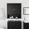 vidaXL Mueble de pared ba&ntilde;o BERG madera maciza negro 69,5x27x71,5 cm