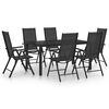 vidaXL Juego de comedor para jard&iacute;n de 7 piezas aluminio negro