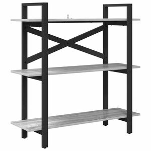 vidaXL Estante de libros 3 niveles 100 x 33,5 x 102 cm Gris Sonoma