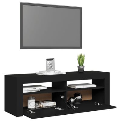vidaXL Mueble de TV con luces LED negro 120x35x40 cm