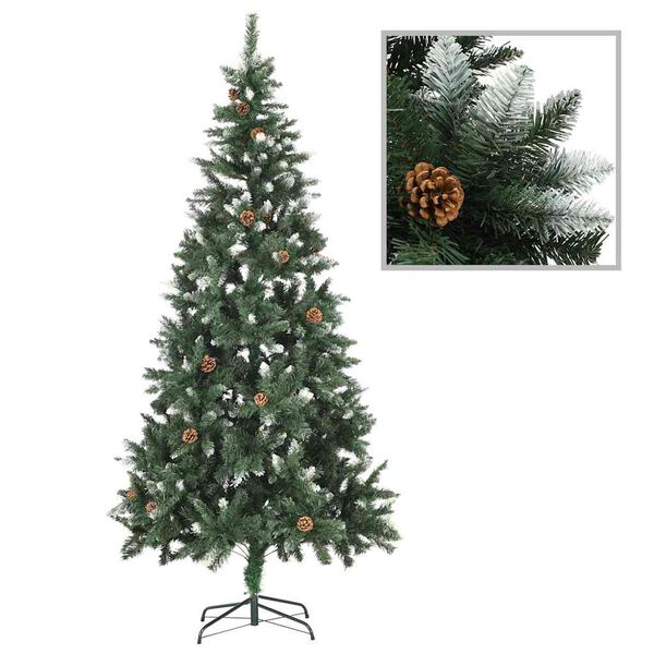 vidaXL &Aacute;rbol de Navidad preiluminado con luces y bolas 210 cm