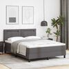 vidaXL Cama tipo Box Spring Gris 140 x 190 cm Cuero sint&eacute;tico