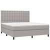 vidaXL Cama box spring colch&oacute;n y luces LED tela gris claro 180x200 cm