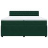 vidaXL Cama box spring con colch&oacute;n terciopelo verde oscuro 200x200 cm