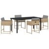 vidaXL Conjunto de Comedor de Jard&iacute;n 5 pcs Beige rat&aacute;n sint&eacute;tico