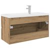 vidaXL Mueble para lavabo con lavabo integrado y grifo roble artesanal