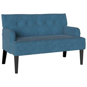 vidaXL Banco Chesterfield Azul 112 x 65,5 x 75 cm Terciopelo