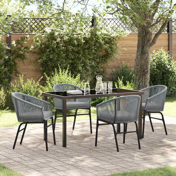 vidaXL Conjunto de Comedor de Jard&iacute;n 5 pcs Antracita
