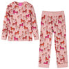 vidaXL Pijama infantil de manga larga rosa claro 104