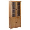 vidaXL Estanter&iacute;a 4 puertas madera roble macizo y cristal 90x35x200cm
