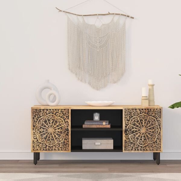 vidaXL Mueble de TV madera maciza de mango 105x33x46 cm