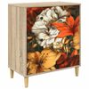 vidaXL Cajonera GENNEP Estampado de lirios 66 x 36,5 x 75 cm Sonoma