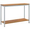 vidaXL Mesa de exterior con estante Natural y Gris 110 x 35 x 75 cm