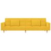 vidaXL Sofá cama 2 plazas con 2 cojines y reposapiés tela amarillo