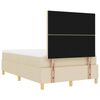 vidaXL Cama tipo Box Spring con colch&oacute;n Crema 120 x 190 cm tela