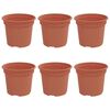 vidaXL Maceta Redonda para Flores 6 uds. Rojo Ladrillo &Oslash; 12,5 x 10 cm