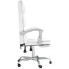 vidaXL Silla de oficina reclinable cuero sint&eacute;tico blanco