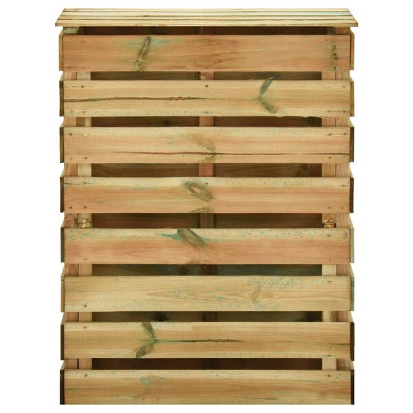 vidaXL Compostador de l&aacute;minas madera de pino impregnada 80x50x100 cm