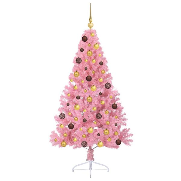 vidaXL &Aacute;rbol de Navidad Artificial Preiluminado Rosa 180 cm PVC