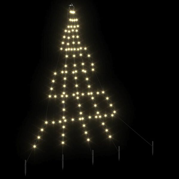 vidaXL &Aacute;rbol de Navidad LED con estacas de tierra C&aacute;lido 182 cm Metal