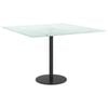 vidaXL Tablero mesa diseño mármol vidrio templado blanco 60x60 cm 6 mm