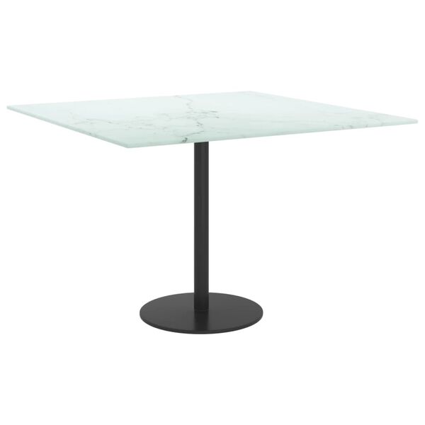 vidaXL Tablero mesa diseño mármol vidrio templado blanco 60x60 cm 6 mm