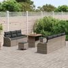 vidaXL Conjunto de sofá de jardín 10 pcs Gris ratán sintético