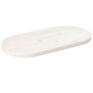 vidaXL Tablero de mesa ovalado madera maciza pino blanco 70x35x2,5 cm
