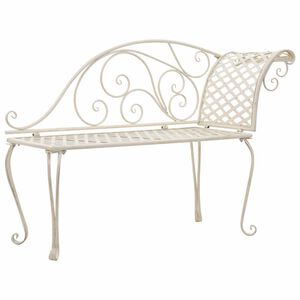 vidaXL Banco tumbona de jard&iacute;n de acero blanco envejecido 128 cm