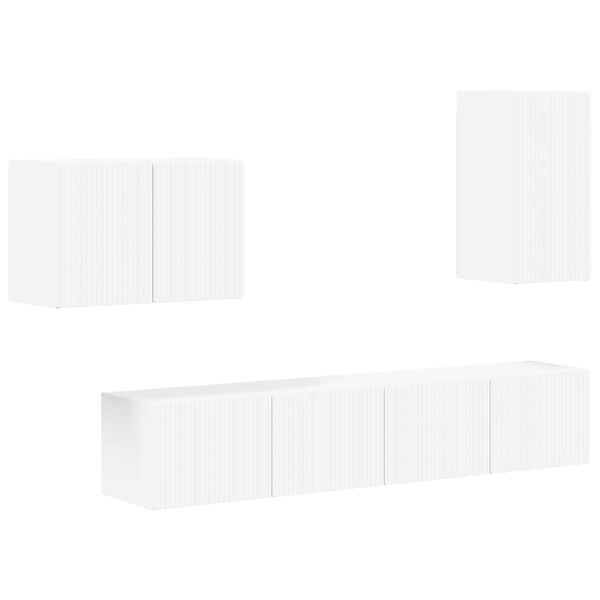 vidaXL Conjunto de mueble para TV de pared 4 pcs Madera de ingenier&iacute;a