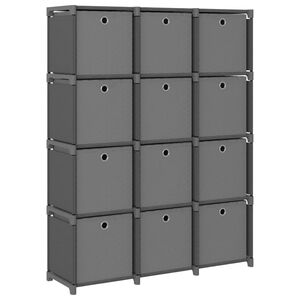 vidaXL Estanter&iacute;a de 12 cubos con cajas tela gris 103x30x141 cm