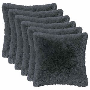 vidaXL Funda de almohada 6 uds. HEERLEN Gris antracita 30 x 30 cm