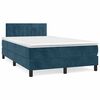 vidaXL Cama box spring con colch&oacute;n terciopelo azul oscuro 120x190 cm