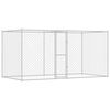 vidaXL Jaula para perro Plateado 400 x 200 x 256 cm Acero Galvanizado