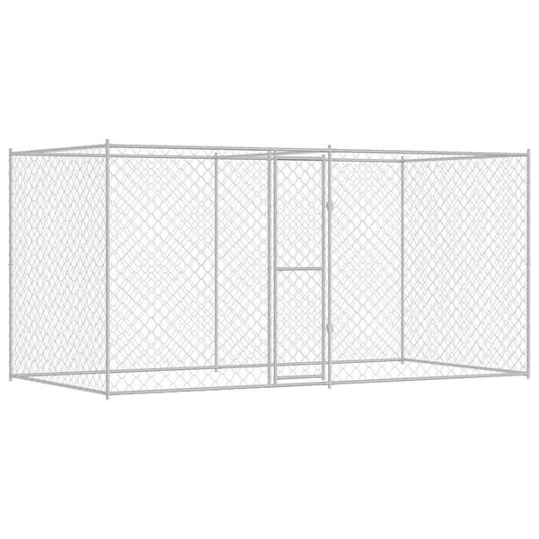 vidaXL Jaula para perro Plateado 400 x 200 x 256 cm Acero Galvanizado