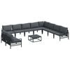 vidaXL Conjunto de sof&aacute;s de jard&iacute;n 11 uds. Negro Acero