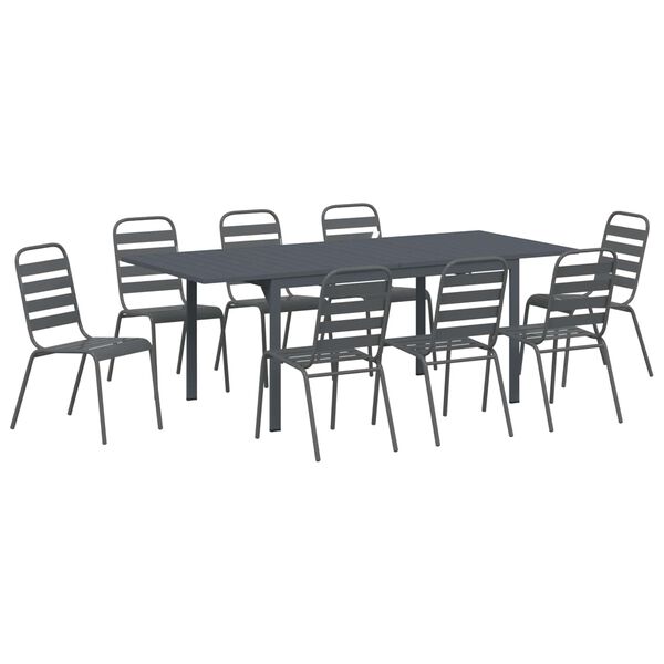 vidaXL Conjunto de Comedor de Jard&iacute;n 9 pcs Antracita