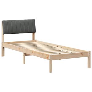 vidaXL Estructura de cama con cabecera Negro y gris oscuro 75 x 190 cm