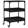 vidaXL Carrito de cocina madera de ingenier&iacute;a negro 60x41x80,5 cm