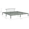vidaXL Estructura de cama sin colch&oacute;n metal gris 180x200 cm