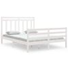 vidaXL Estructura de cama madera maciza blanca King Size 150x200 cm