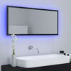 vidaXL Espejo de ba&ntilde;o LED acr&iacute;lico negro brillo 100x8,5x37 cm