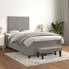 vidaXL Cama box spring con colch&oacute;n terciopelo gris claro 120x200 cm