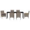 vidaXL Conjunto de Comedor de Jard&iacute;n 7 pcs Gris rat&aacute;n sint&eacute;tico