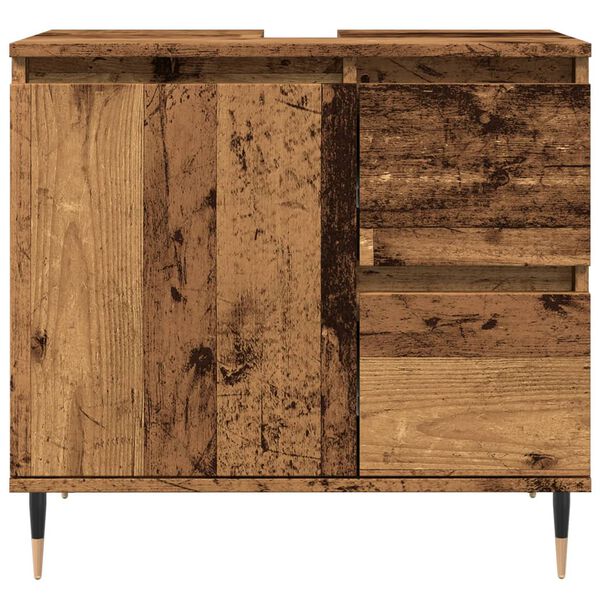 vidaXL Armario de ba&ntilde;o madera de ingenier&iacute;a envejecida 65x33x60 cm