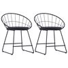 vidaXL Sillas de comedor asientos de cuero sint&eacute;tico 2 uds acero negro