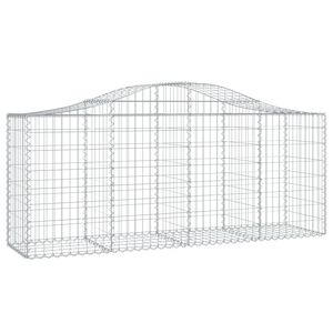 vidaXL Cesta de gaviones forma arco hierro galvanizado 200x50x80/100cm