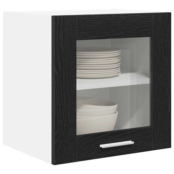 vidaXL Mueble colgante con puerta 2 pcs Roble Negro 40 x 31 x 40 cm