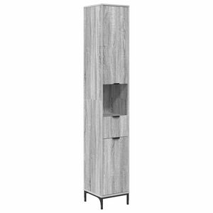 vidaXL Gabinete de Ba&ntilde;o con caj&oacute;n Gris Sonoma 31,5 x 33 x 190 cm