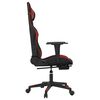 vidaXL Silla gaming con reposapiés cuero sintético negro rojo tinto